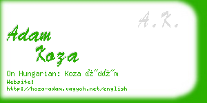 adam koza business card